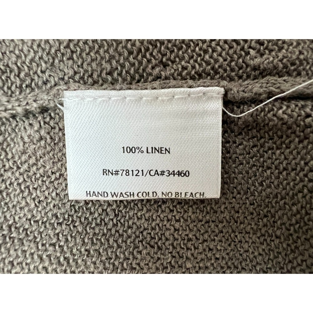 Eileen Fisher Tunic Length Vest Taupe Fine Knit  A-Line Button Front SZ M - Picture 7 of 10